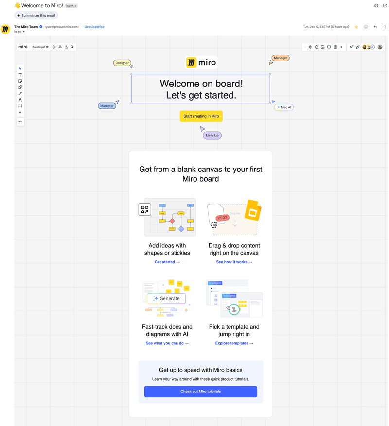 miro onboarding emails example