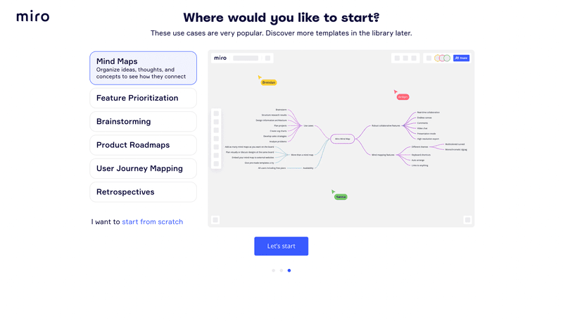 miro second welcome survey page