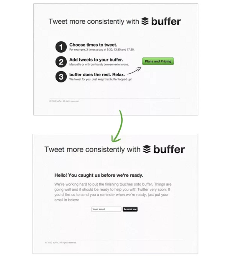 buffer-fake-door-testing