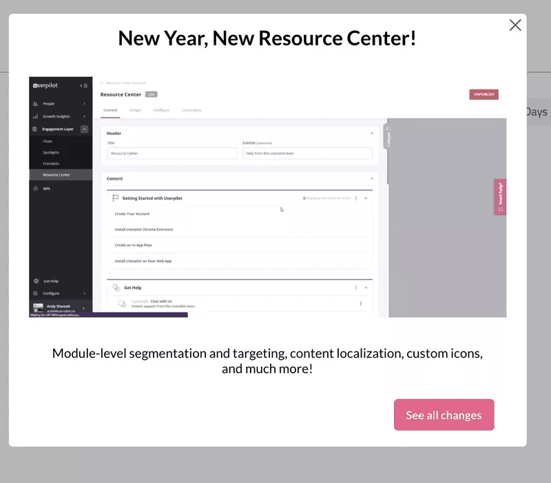 new-feature-announcement-modal-Userpilot-product-adoption-examples