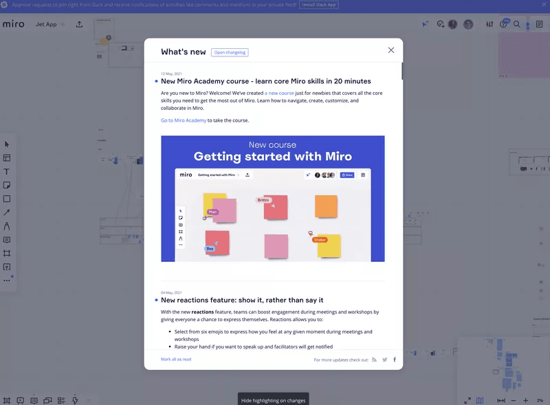 new feature launch announcement in Miro