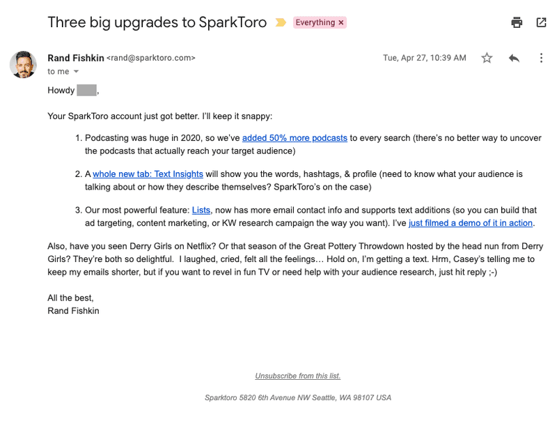 SparkToro annonce de grandes améliorations