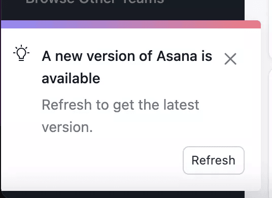 white notification in asana brand consistency
