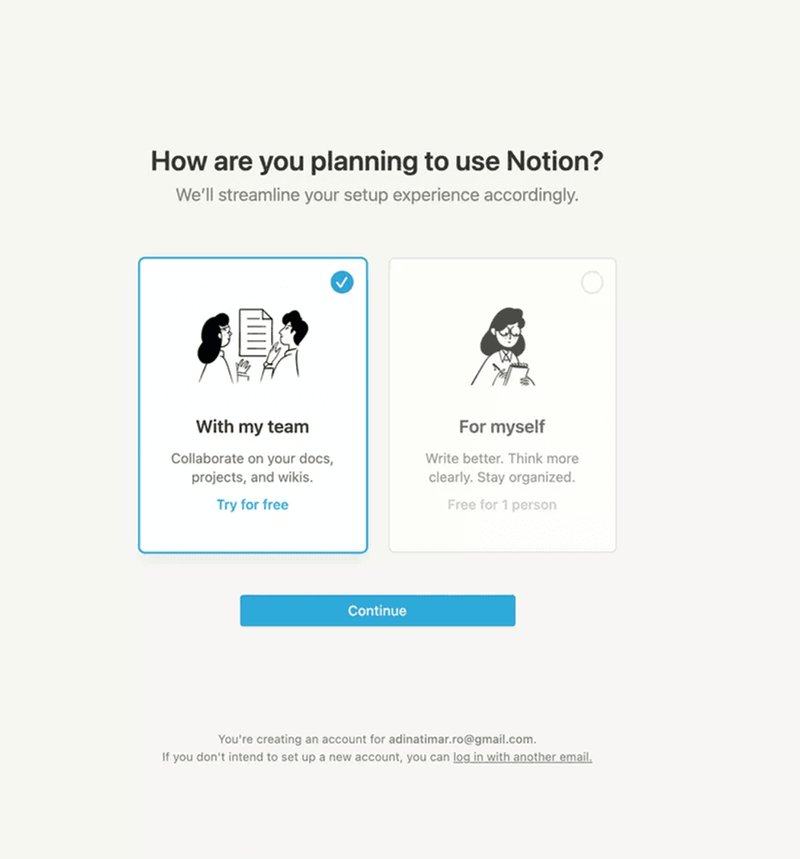 Screenshot of Notion UI