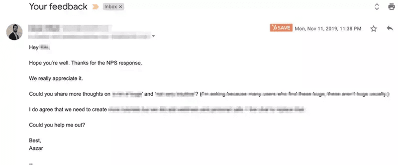 nps detractors email reach out