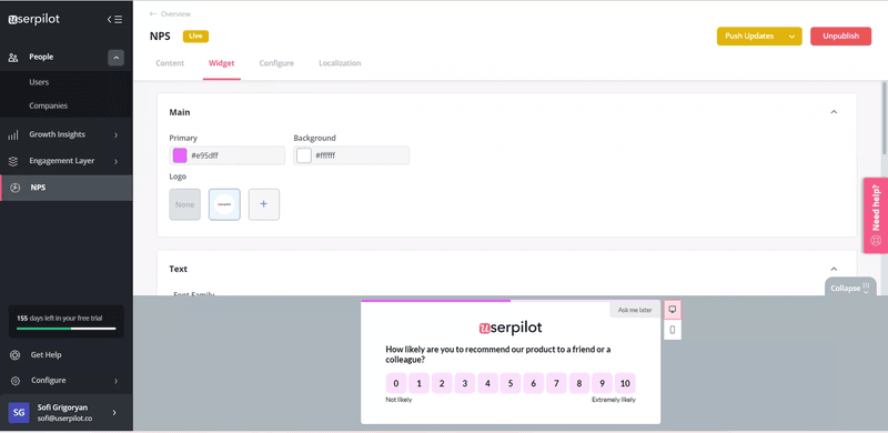 nps survey userpilot cancellation reasons