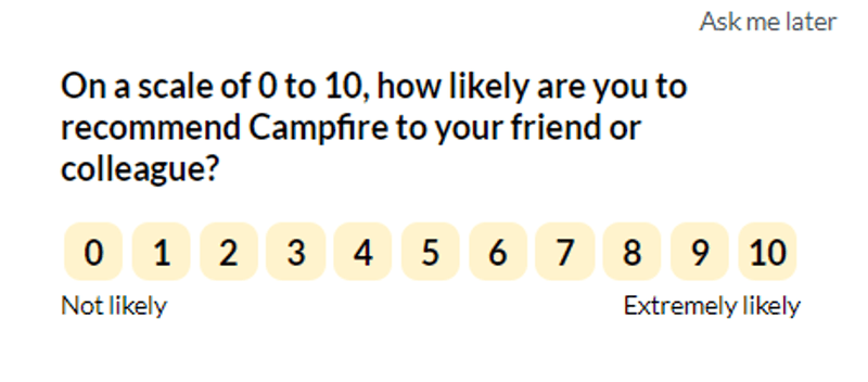 NPS survey built in Userpilot