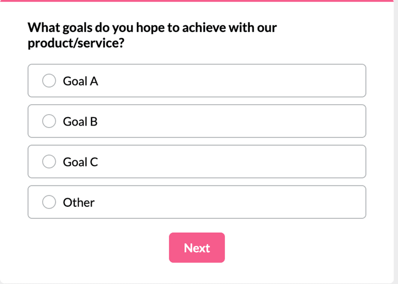 Segmentation survey built in Userpilot