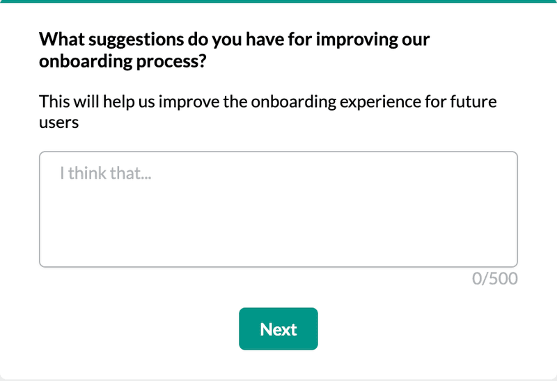 onboarding improvement survey question