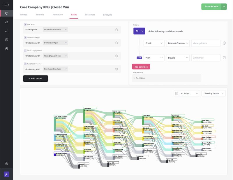Screenshot of Userpilot interface