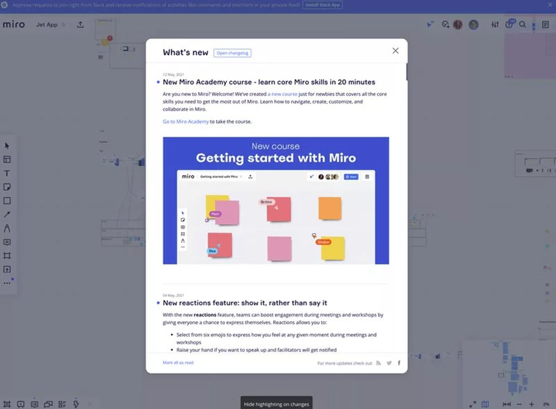 Showcase new features with in-app popups.