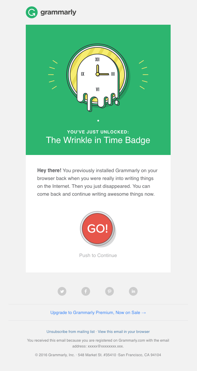 grammarly re engagement email