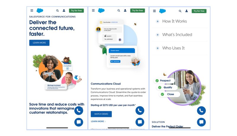 Salesforce landing page