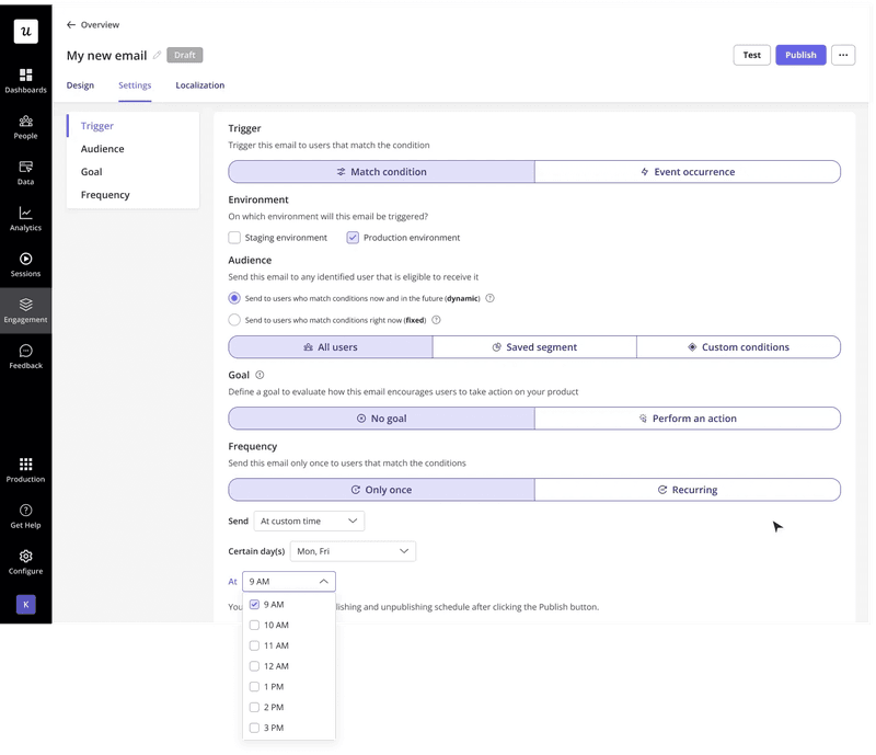 Segment audiences and send personalized emails with Userpilot.