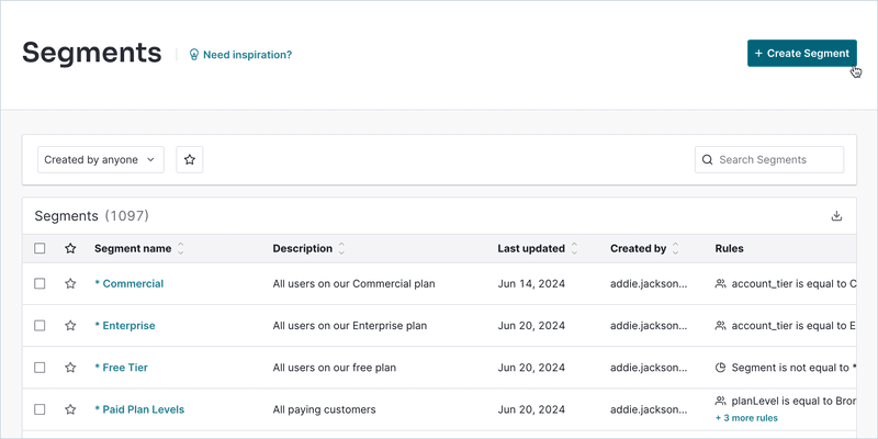Pendo vs Mixpanel: Pendo segmentation