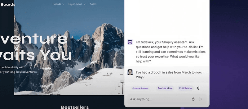 Shopify sidekick AI