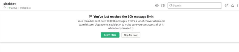 Slack upsell messaging