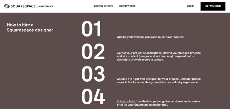 Squarespace landing page