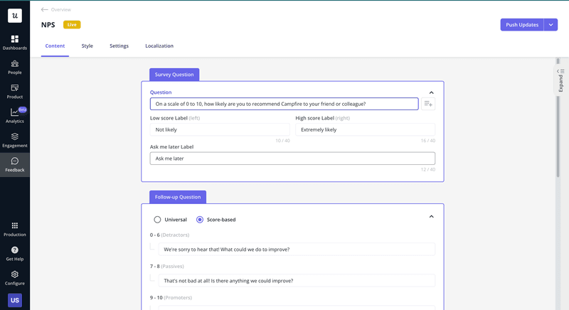 No-code survey builder
