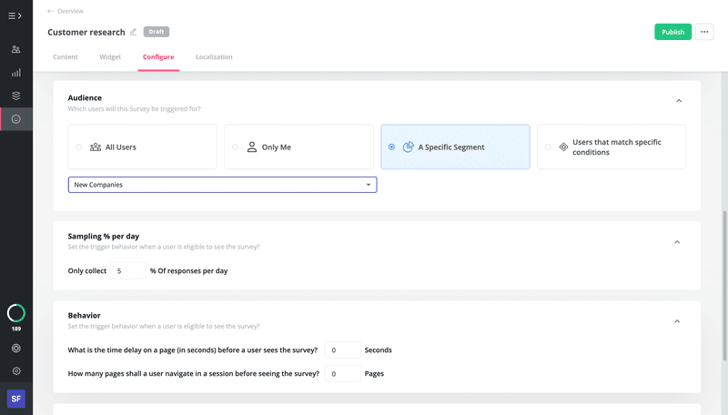 Userpilot survey targeting Hubspot segments