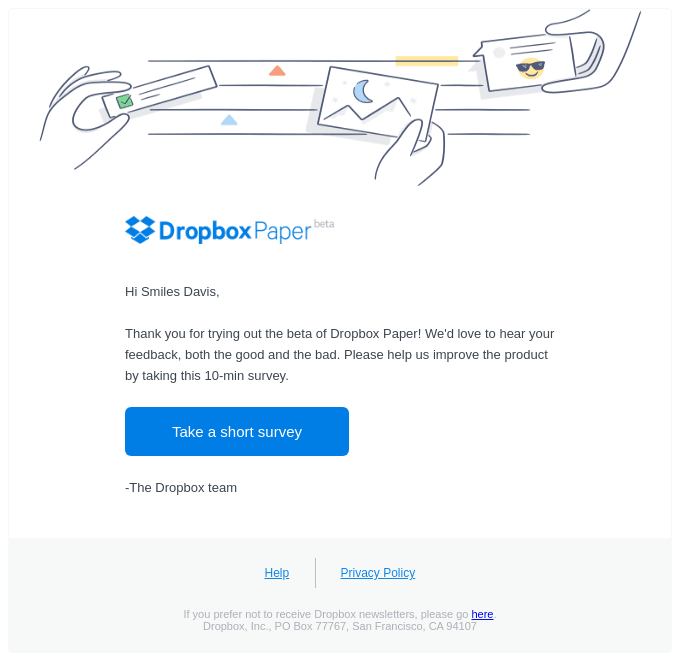dropbox survey