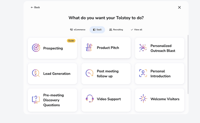 Tolstoy interactive product walkthrough