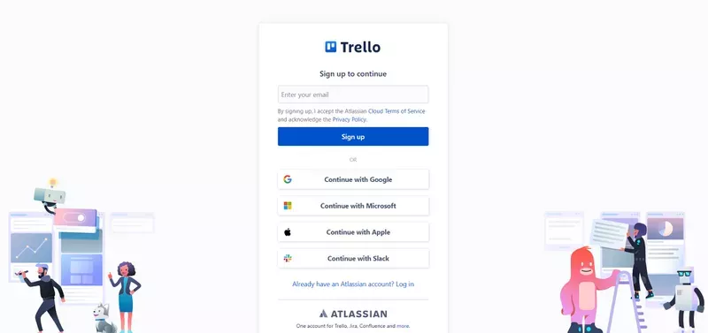 Sign-Up Page Examples: Trello