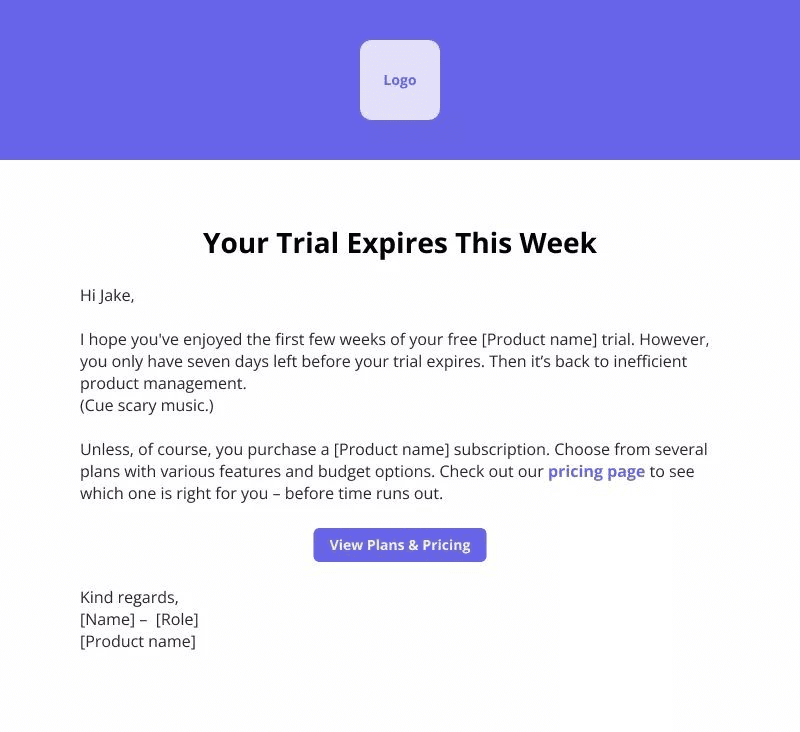 Trial expiry onboarding email template in Userpilot.