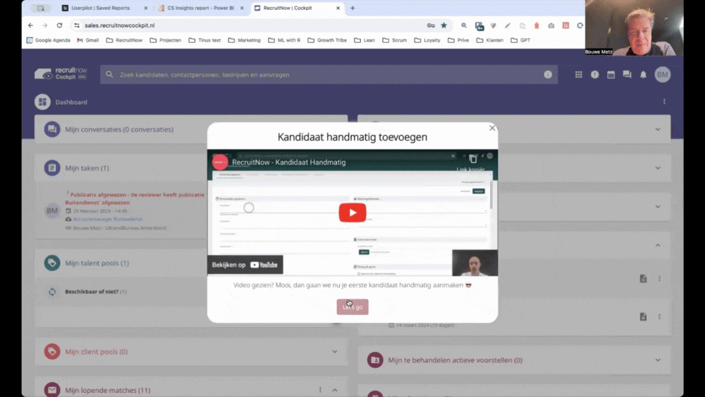Product tour examples: Recruitnow