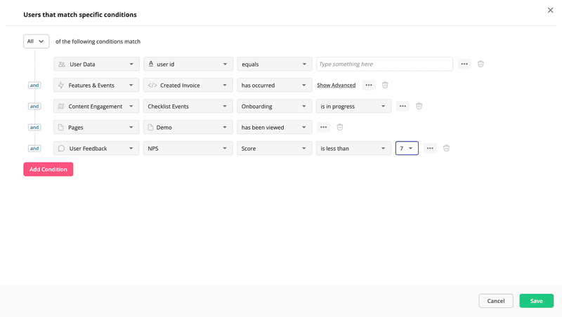 User segmentation in Userpilot