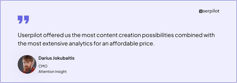 Darius Jokubaitis quote about Userpilot
