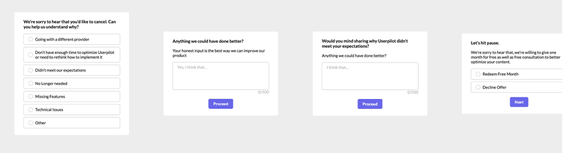 userpilot cancellation flow examples