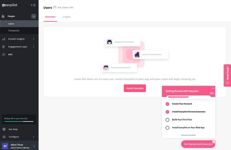 Userpilot checklist