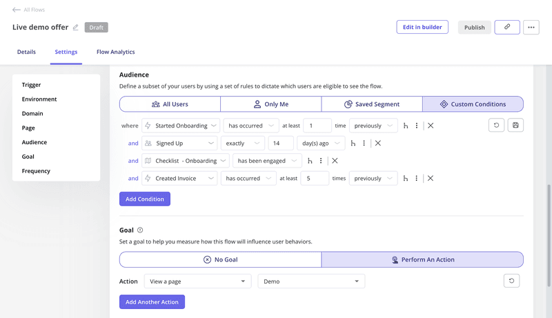 Userpilot's demo offer builder