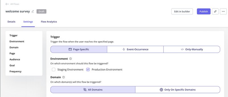 Manually triggering a survey as a flow in Userpilot