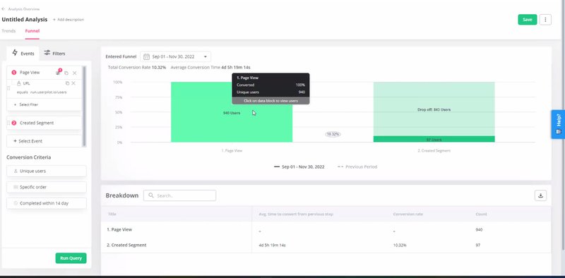 Screenshot of Userpilot interface
