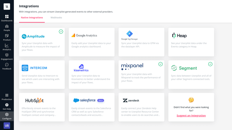 Userpilot integrations