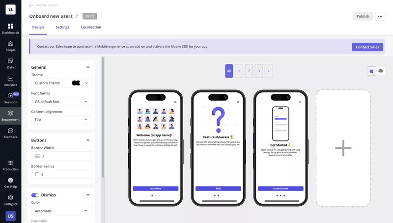 Userpilot onboarding carousel