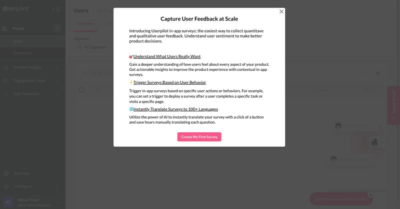 Userpilot new feature announcement
