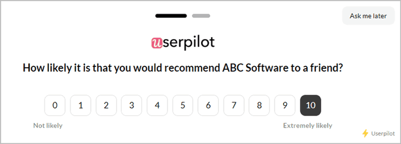 Userpilot NPS microsurvey
