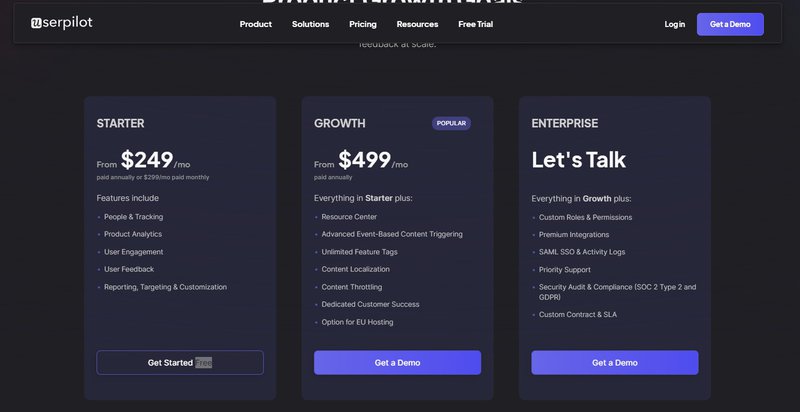 Userpilot pricing page