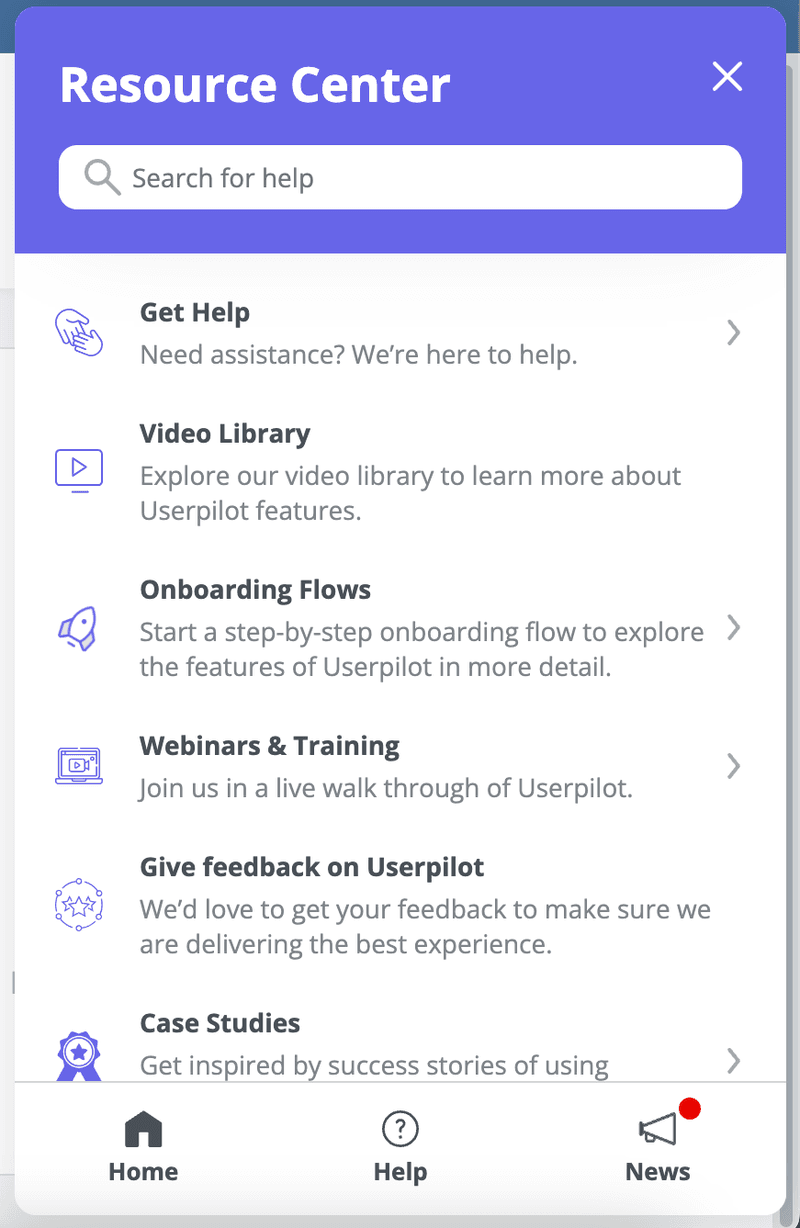 userpilot resource center