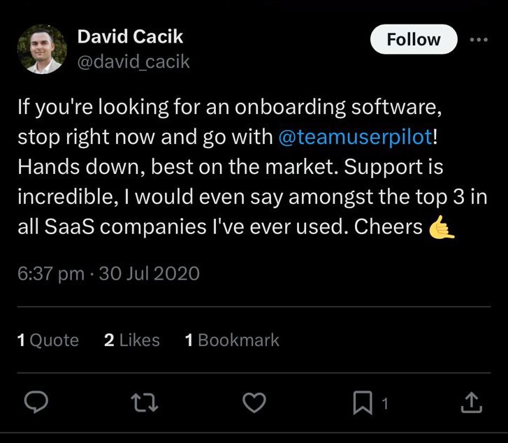 Customer shoutout on social media.