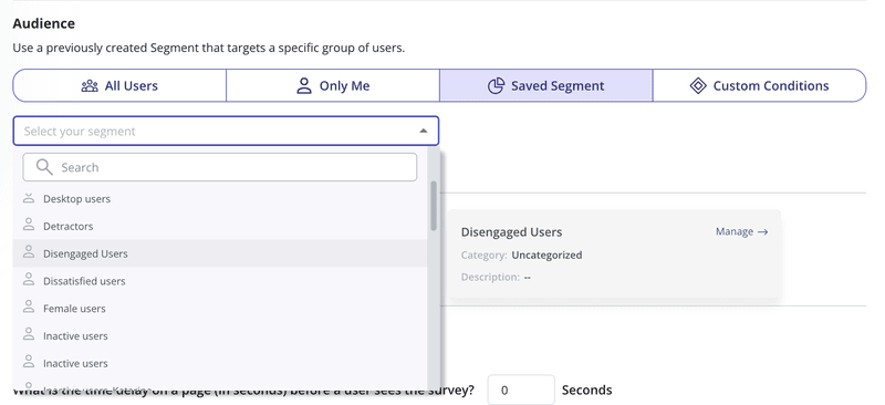 userpilot survey audience