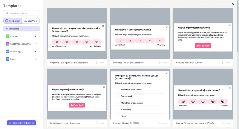 good survey questions templates