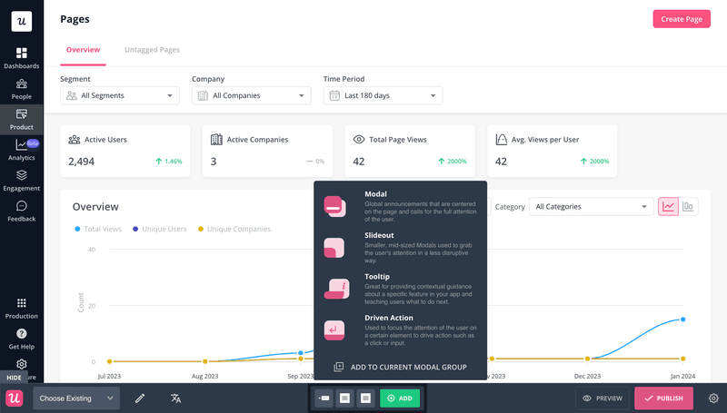 Onboarding UI patterns in Userpilot