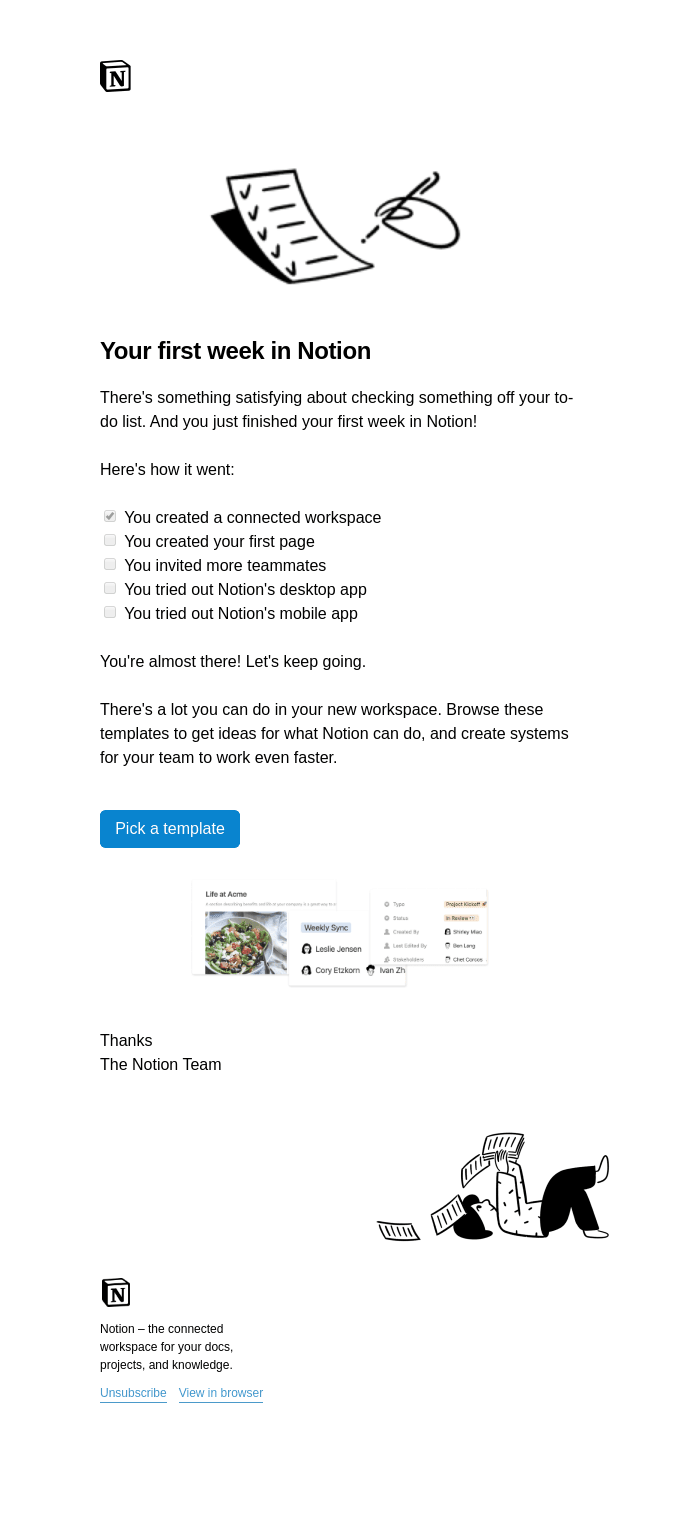 Notion onboarding email