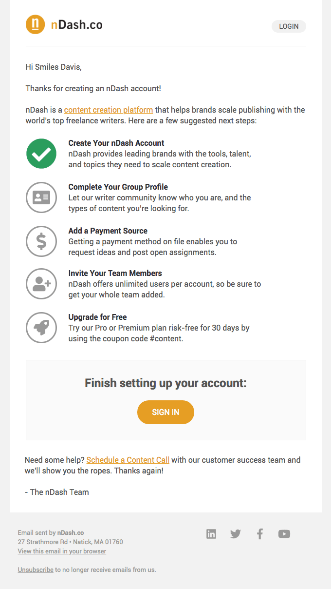ndash introductory onboarding emails