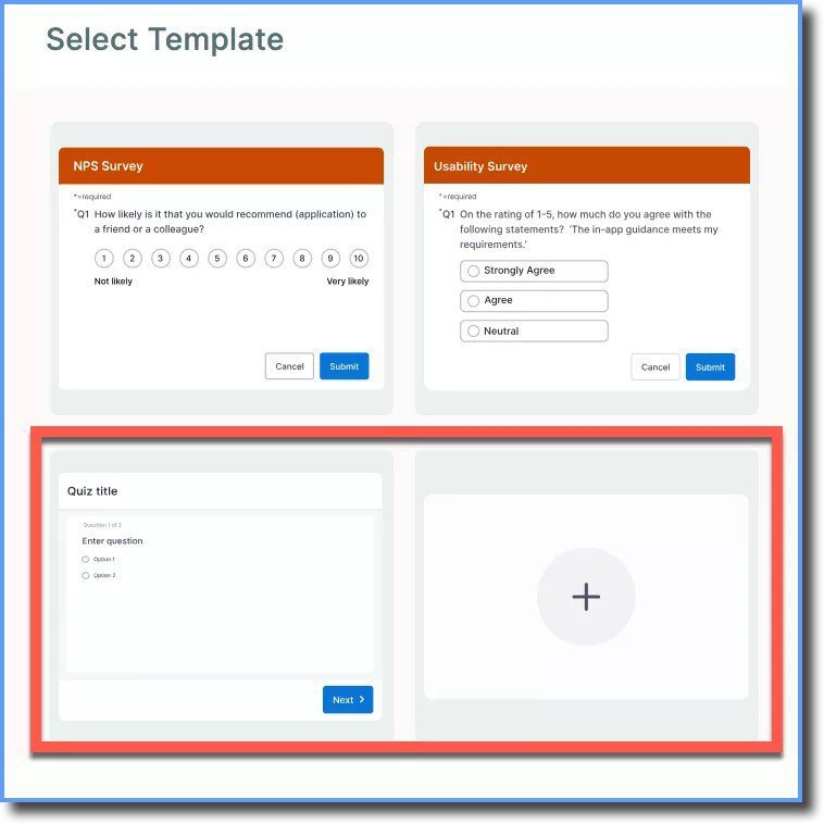 Whatfix survey creation.
