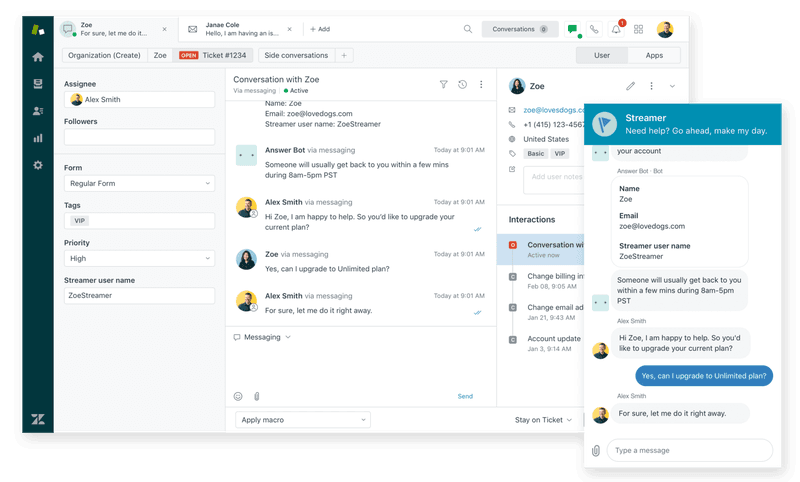 Unified conversations in Zendesk
